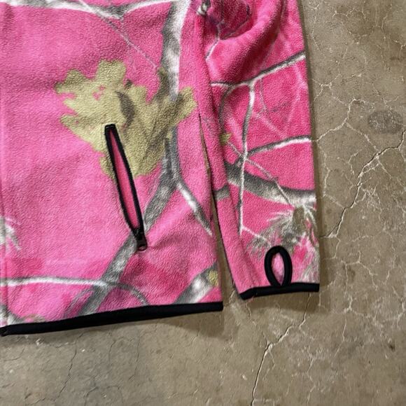 Realtree Women's Pink Camo Zip Fleece Jacket Coat Realtree Small - Picture 5 of 7